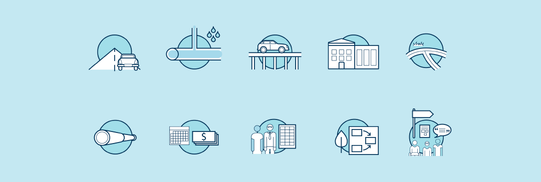 Bass Coast Shire Council Asset Plan Icons for infographics Graphic Design