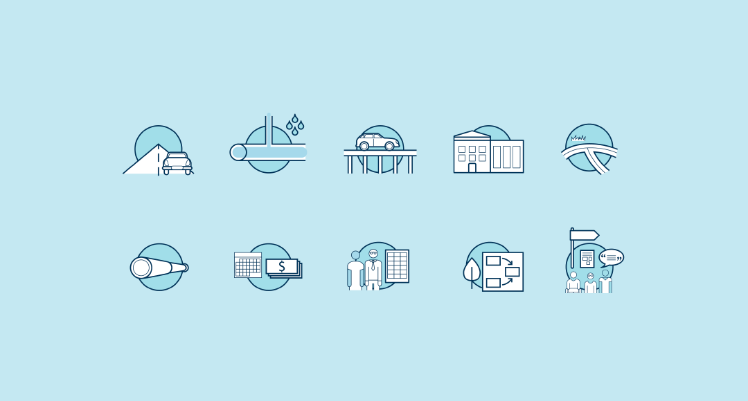 Bass Coast Shire Council Asset Plan Icons for infographics Graphic Design