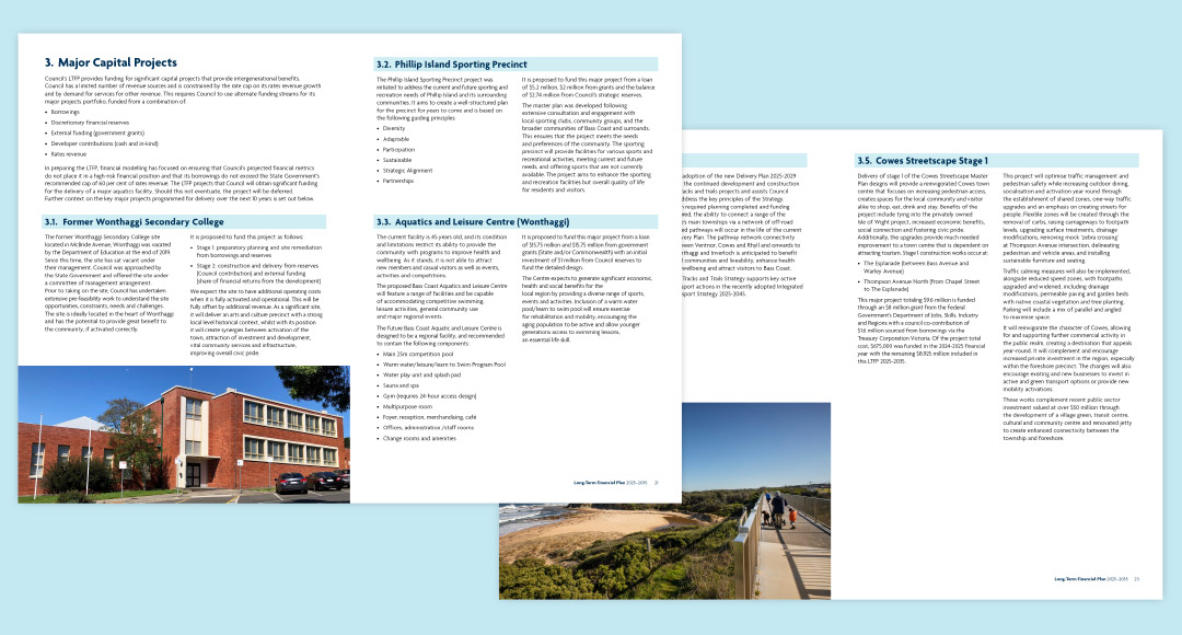 Bass Coast Shire Council Long-Term Financial Plan Major Capital Projects