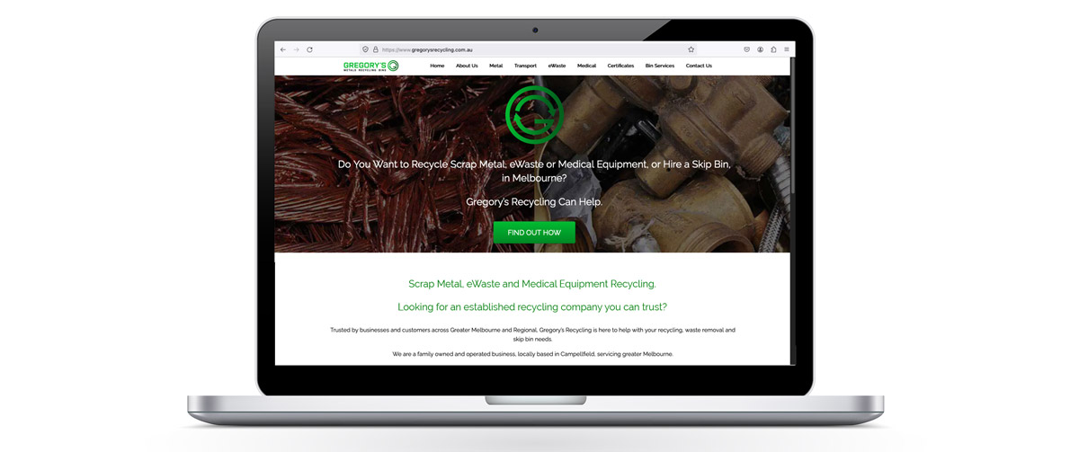 Gregorys Recycling website home page